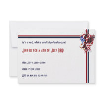 4th of July Eagle and American Flag Illustration Invite