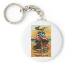 4th of July Eagle and Flag Keychain