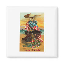 4th of July Eagle and Flag Magnets