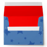 4th of July Envelope A7 Dark Blue Stars & Red