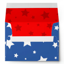 4th of July Envelope A7 White Stars Red Stars