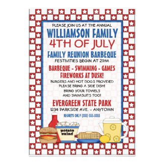4th of July Family Reunion Invitation