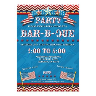 4th of July Festive BBQ Party Invitation