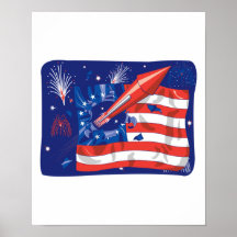 4th of July Fireworks Design Poster