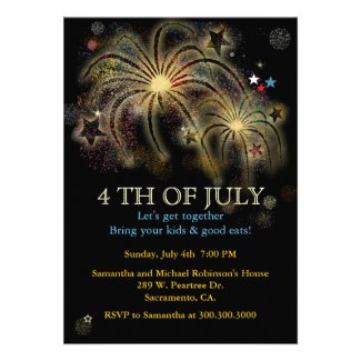 4th of July Fireworks Party Invitations