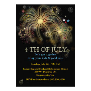 4th of July Fireworks Party Invitations