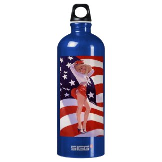 4th Of July Flag Pin Up Lady SIGG Traveler 1.0L Water Bottle