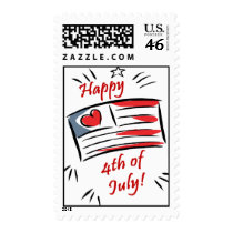4th of july flag postage