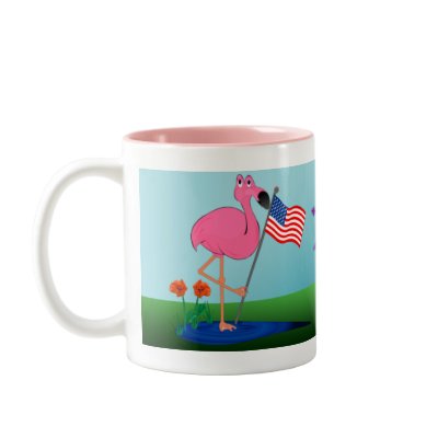 4th of July Flamingo Mug by ChiaPetRescue