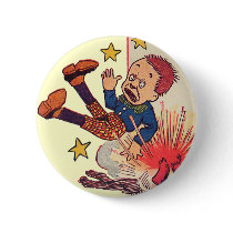 4th of July Gene Carr Illustration Pinback Button