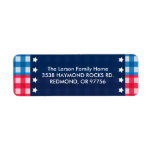 4th of July Gingham Picnic Address Labels labels