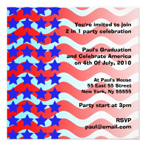 4th Of July Graduation Party Invitation Boy
