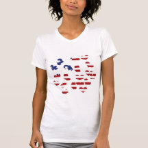 4th of July hearts T-shirts