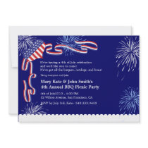 4th of July Independence Day BBQ Invitation Party