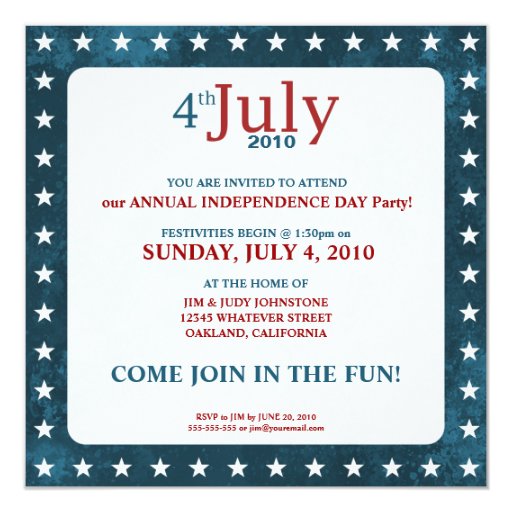 4th of July Independence Day Party Invitations Zazzle