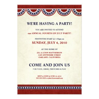 4th of July Independence Day | Party Invitations