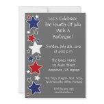 4th Of July Invitation (Red White And Blue Stars)