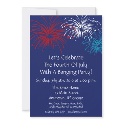 4th Of July Invitation (Star Spangled Fireworks) by WindyCityStationery