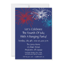 4th Of July Invitation (Star Spangled Fireworks)