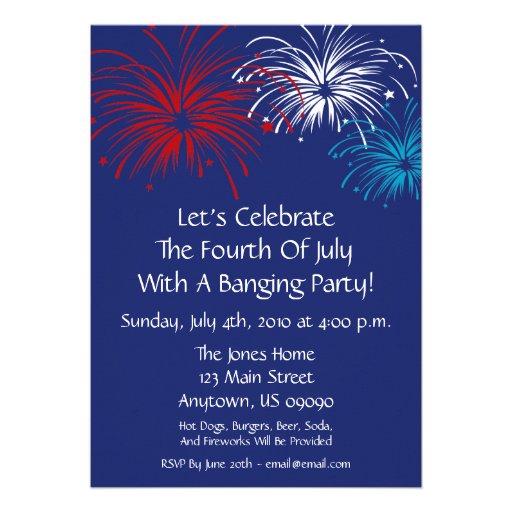 4th Of July Invitation (Star Spangled Fireworks)