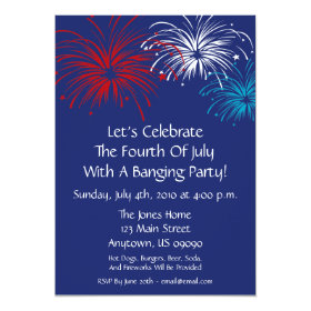 4th Of July Invitation (Star Spangled Fireworks) 5