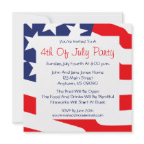 4th Of July Invitations (American Flag Background)