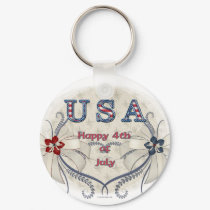 4th of July Keychain