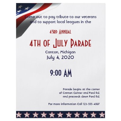 4th of July Modern Stars and Stripes Forever Flag Full Color Flyer by NoteableExpressions