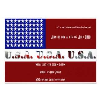 4th of July Modern USA Flag Graphic Personalized Announcement