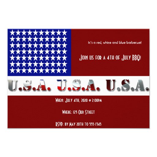 4th of July Modern USA Flag Graphic Personalized Announcement