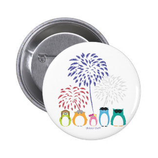 4th of July Owls Buttons