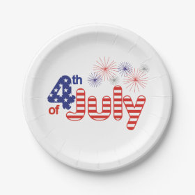 4th of July Paper Plates 7 Inch Paper Plate