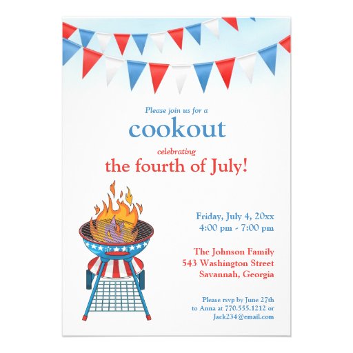 4th of July Party BBQ Invitation