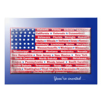 4th of July Party Flag invitations