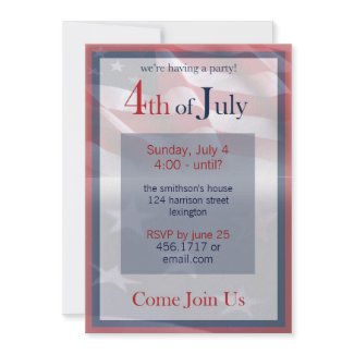 4th of July Party Invitation invitation