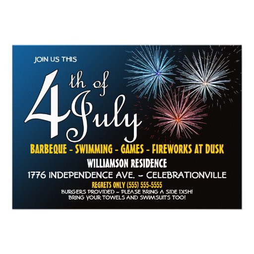 4th of July Party Invitation