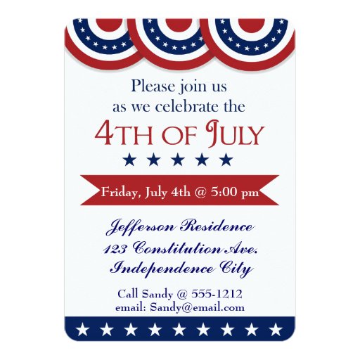 4th of july party invitations
