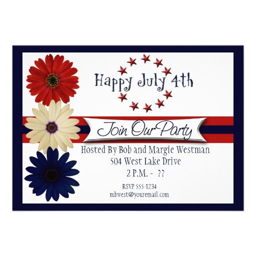 4th of July Party Invitations (front side)