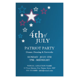 4th of July Patriot Party Flyer - Customizable flyer template with patriotic theme for Independence Day / 4th of July celebration party, featuring American stars on red, white and blue. 4th of July Patriot Party Flyer - Customizable flyer template with patriotic theme for Independence Day / 4th of July celebration party, featuring American stars on red, white and blue.