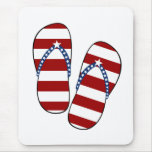 4th of July Patriotic American Flag Flip Flops Mousepads
