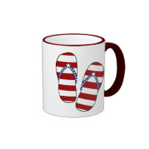 4th of July Patriotic American Flag Flip Flops Coffee Mug