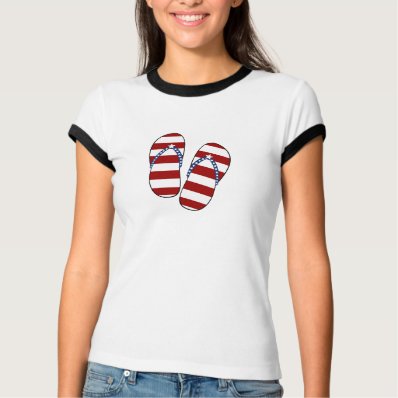 4th of July Patriotic American Flag Flip Flops Shirt