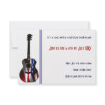 4th of July Patriotic Flag Guitar Personalized Announcements