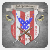 4th of July Patriotic Freedom Crest Stickers