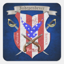 4th of July Patriotic Freedom Crest Stickers