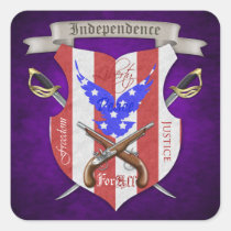 4th of July Patriotic Freedom Crest Stickers