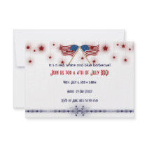 4th of July Patriotic US Flags and Stars Custom Invite