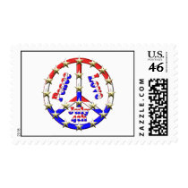 4th of July Peace Sign stamps
