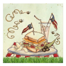 4th of July Picnic invite invitations