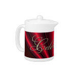 4th of July Red Pleat Celebration Tea Pot